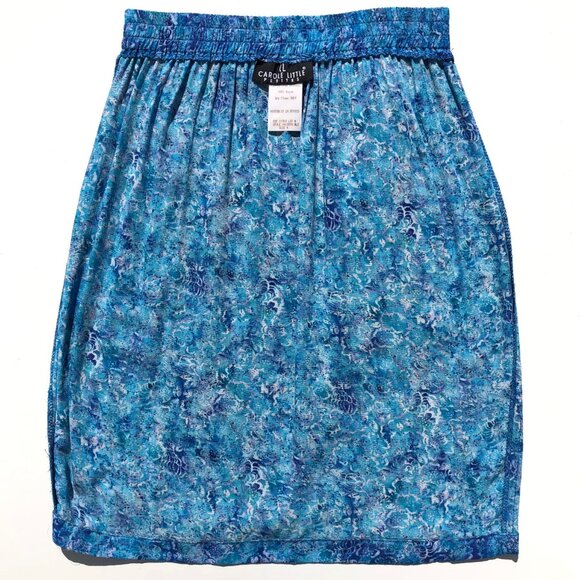 Carole Little Petites skirt size 4 blue boho vacation resort coverup faux wrap - Picture 7 of 8